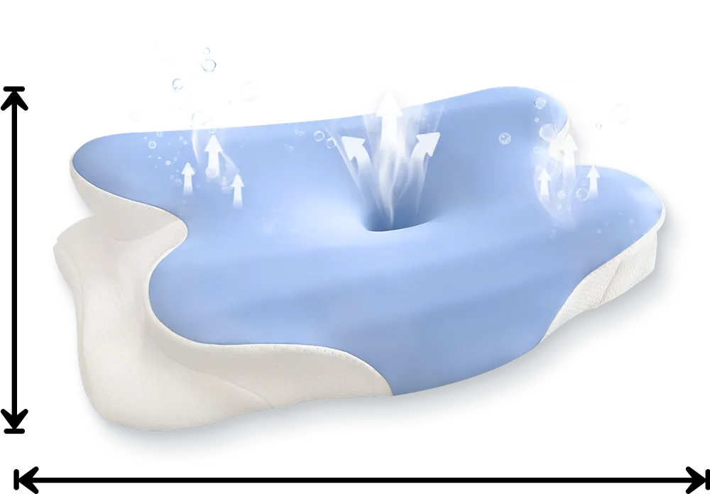 Melara Max butterfly-contour ergonomic pillow on its own